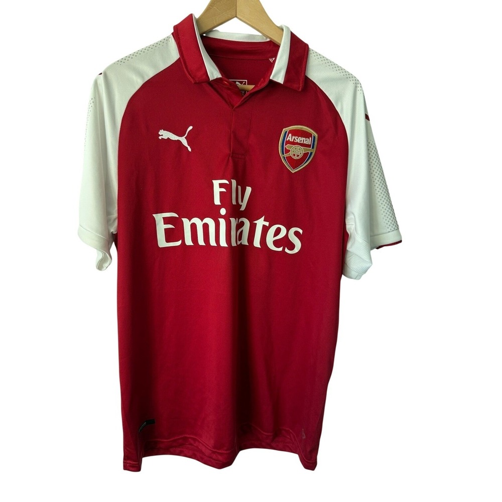 Arsenal FC 2017-18 Home Jersey Puma  Mens XL Red White Fly Emirates Soccer Shirt